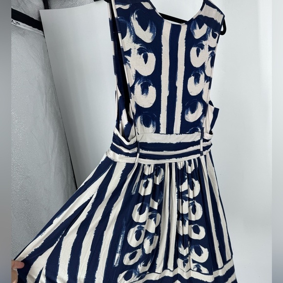 NWT ANTHROPOLOGIE MAEVE Women’s Navy Marin Sennebec Fit & Flare Jersey Dress L - Picture 6 of 8